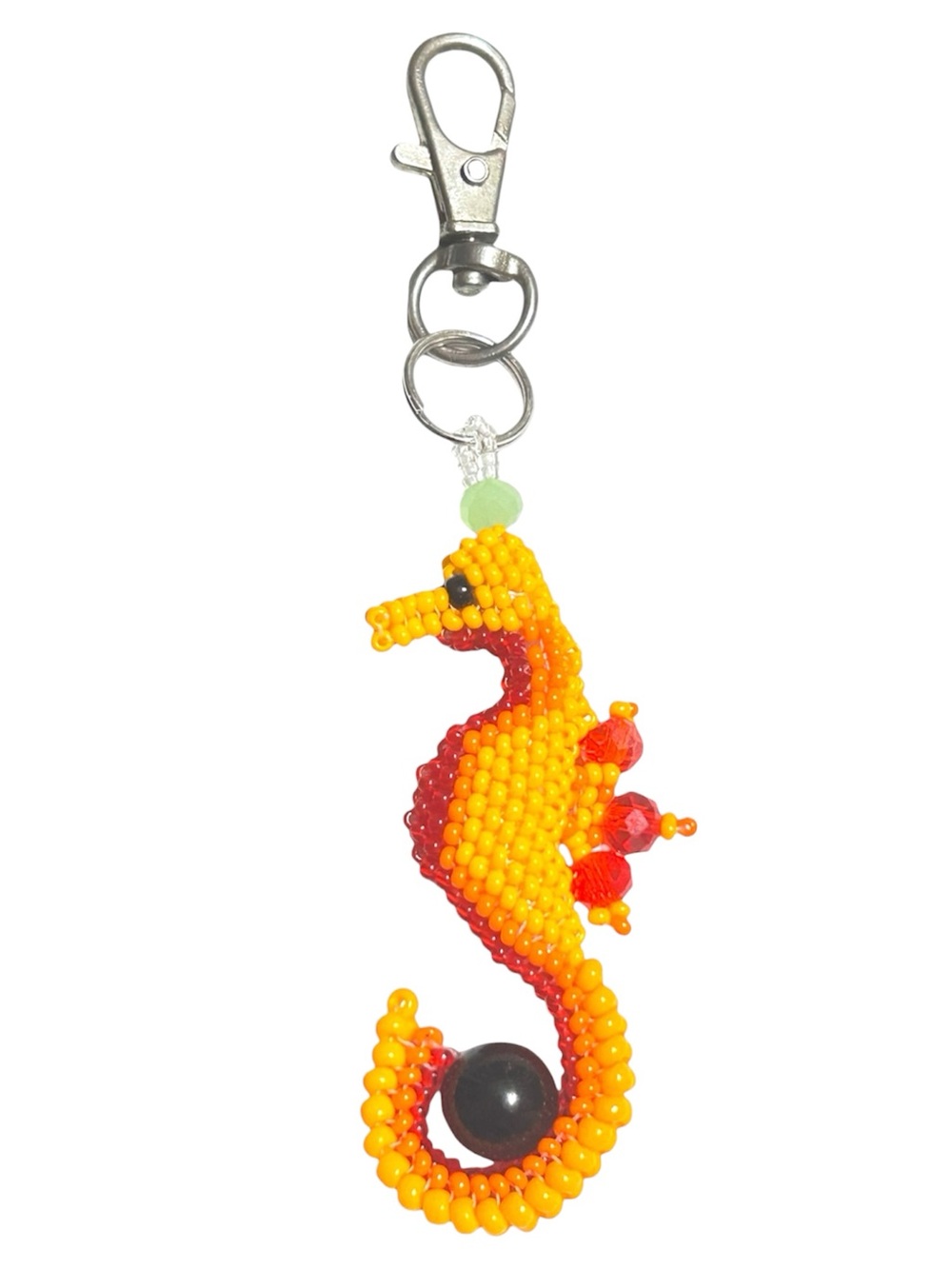 GrandmaMia Handmade Glass Beaded Seahorse Keychain Bag Charm NWT